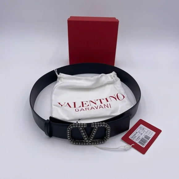 VALENTINO SIGNATURE VLOGO BELT WITH SWAROVSKI® CRYSTALS 85 - Picture 6 of 7